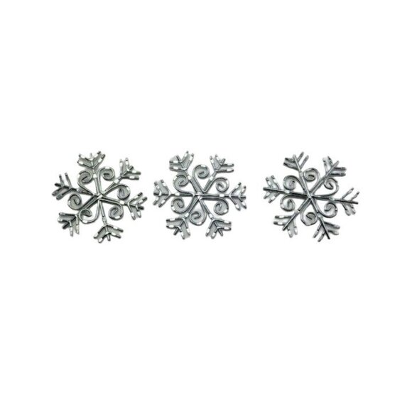 Silver Metal Snowflakes Christmas Table Decoration Craft lot 3 - Picture 1 of 3